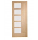 Lucca Double Glazed External Oak Door (M&T) with Obscure Glass